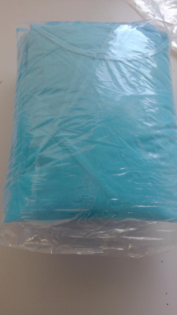 Elastisch/strickte Stulpen-Wegwerfsicherheits-Overall-medizinisches Kleid mit v-Kragen und -taschen