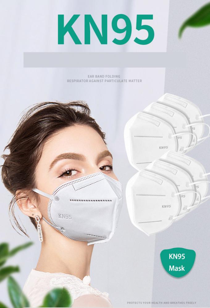 Staub-Beweis, der gesponnene Wegwerfgesichtsmaske der Masken-FFP2 nicht mit elastischem Earloop faltet
