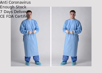 Nicht saugfähiges Wegwerfkrankenhaus scheuert Laborkleid mit gestrickter Stulpe