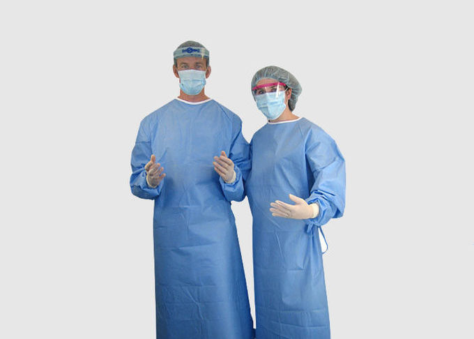 Blaue Farbmedizinisches schützendes Kleiderkleid mit Bindungen auf Hals/Taille